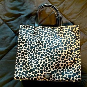 Leopard print calf skin purse